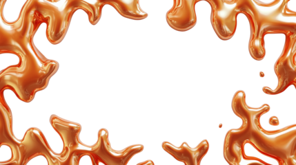 Dynamic liquid art frame abstract design digital art vibrant colors close-up view creative concept on transparency png background