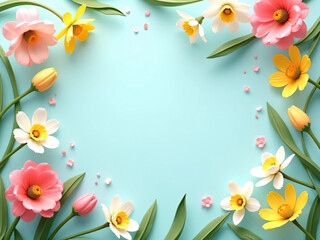 Decorative frame with flowers