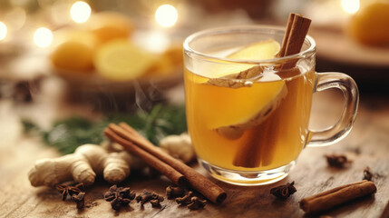 Spiced Hot Toddy with Ginger and Cinnamon