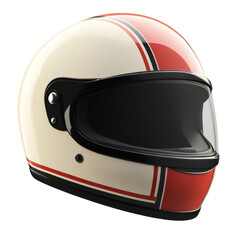 Fototapeta premium Motorcycle safety gear vintage helmet design for riders outdoor adventure product photography classic style on transparency png background