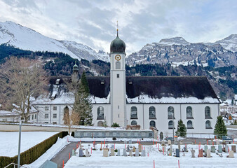 Engelberg’s Benedictine Monastery or Engelberg Abbey - Canton of Obwalden, Switzerland (Das...