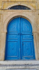 The stunning colourful doorways and arches around local homes in Tunisia, North Africa