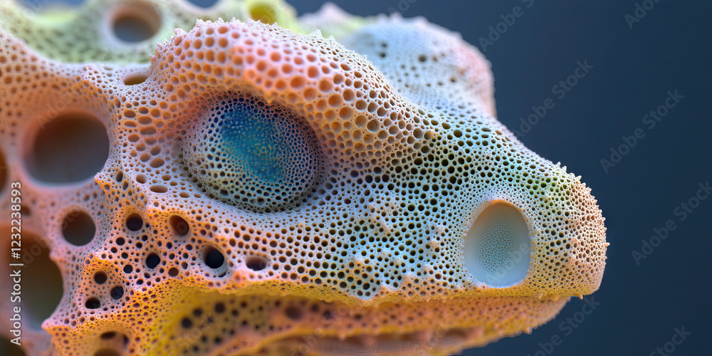 Poster digital render of porous textured object