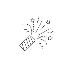 Firework salute line icons