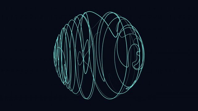An abstract image depicting a mesmerizing swirl of thin, blue lines in a circular pattern, evoking a sense of movement and motion in a clockwise direction