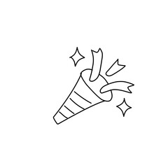 Firework salute line icons