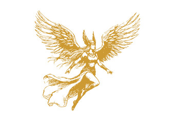 Valkyrie hand drawn sketch vector