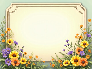 Fototapeta premium Decorative frame with flowers