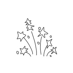 Firework salute line icons