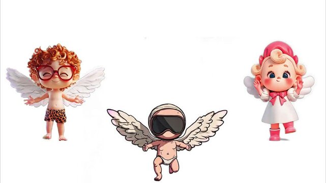 Kids cartoon flying with his wings 