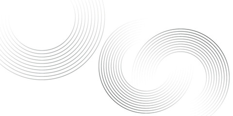 White abstract minimalist background with circle lines and dot pattern