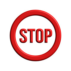 stop sign icon 3d style outline