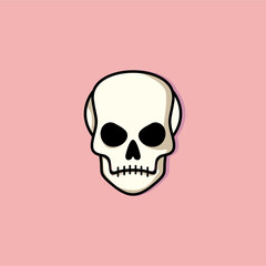 Fototapeta premium Cartoon of Cool skull with expression angry. Sticker collection can be use as logo, symbol, icon.
