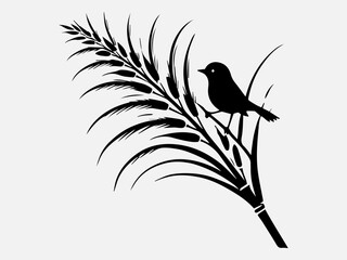 Sugarcane Silhouette Vector Illustration	