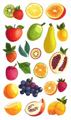 a group of fruit falling in the air