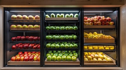 A controlled atmosphere storage unit preserving the freshness of apples.