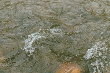 Close up of fast flowing river water