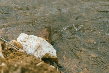 Close up of fast flowing river water