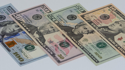Images of banknotes of various countries. american dollar photos.
