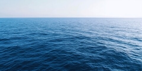 Obraz premium Tranquil seascape featuring soft ocean waters blending with horizon, embodying peaceful meditation and natural serenity