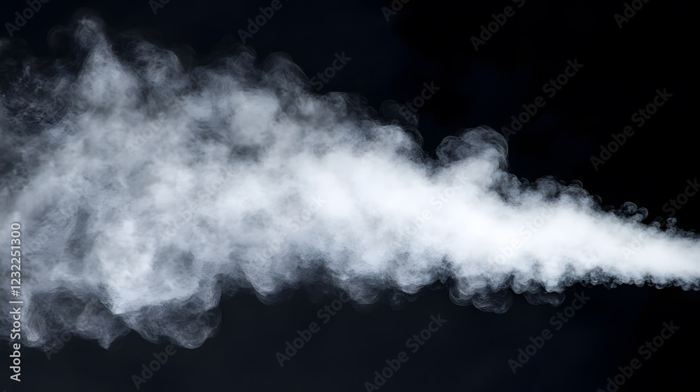 Poster A swirling cloud of white smoke against a dark background, creating a dramatic visual effect with soft edges and varied density