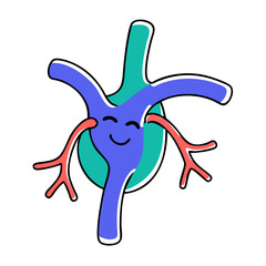 Colorful Anatomy Heart Vector: Friendly and Playful Design