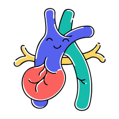 Smiling Heart Cartoon: Fun and Educational Medical Illustration