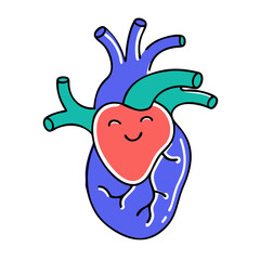 Colorful Anatomy Heart Vector: Friendly and Playful Design