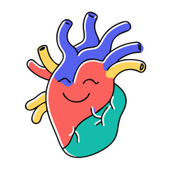 Obraz premium Colorful Anatomy Heart Vector: Friendly and Playful Design