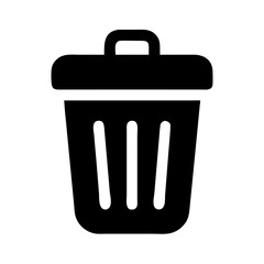 Trash Can Silhouette: Clean Environment and Disposal Icon