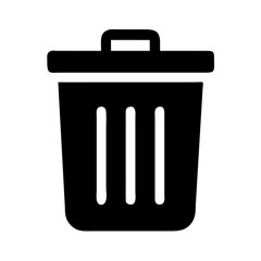 Trash Can Silhouette: Clean Environment and Disposal Icon