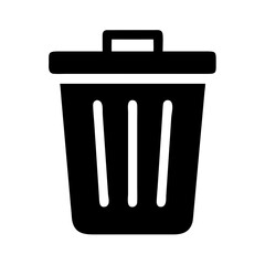 Trash Bin Icon Vector: Simple Waste Disposal Illustration