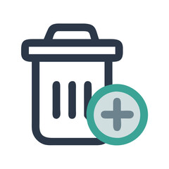 Trash Bin Icon Vector: Simple Waste Disposal Illustration