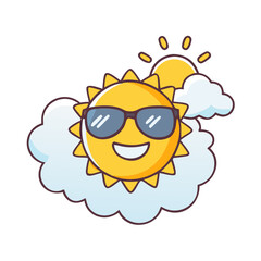 sun with sunglasses