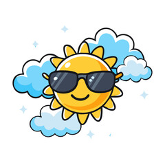 sun with sunglasses