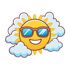 sun with sunglasses