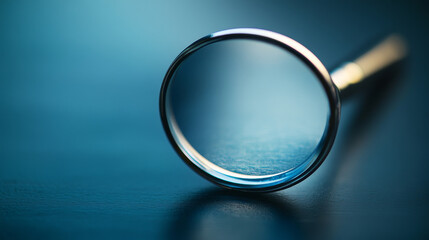 SEO, search engine optimization algorithm, concept vector isometric illustration. Large magnifying glass for monitoring and analyzing data, blue landing website page, interface template