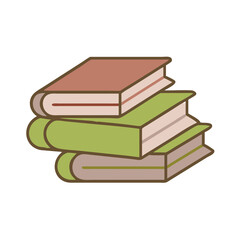Stylized Pile of Books Design in Vector Format