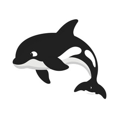 Stylized Killer Whales Design in Vector Format