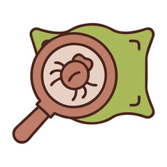 Bug Inspection Icon Vector with Magnifying Glass