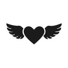 Romantic Winged Heart Illustration in Vector Format