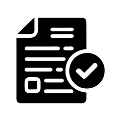 Stylized Verified Document Icon in Vector Format