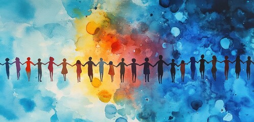 Unity and Diversity in a Circle of Friends Holding Hands Together for Peace and Environmental Care