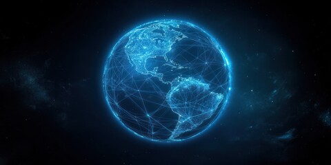 Naklejka premium Global Data Technology Innovation in Communication Networks and AI for Business Analytics and Financial Insights