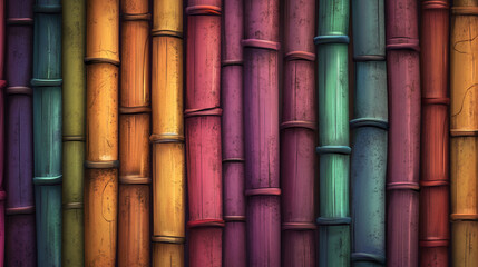 Textures Wall With Bamboo Sticks