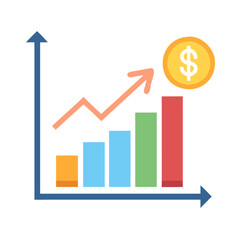 Chart Icon for Economic and Financial Analysis Vectors