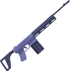 Powerful automatic rifle with loaded magazine, representing military equipment and firearms