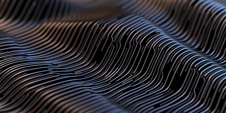 Abstract Wavy Circuit Pattern