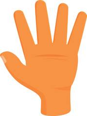 Obraz premium Cartoon illustration of an open hand showing five fingers, possibly counting or greeting