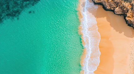 Serene beach escape tropical paradise ultra hd wallpaper crystal-clear waters aerial view nature's beauty